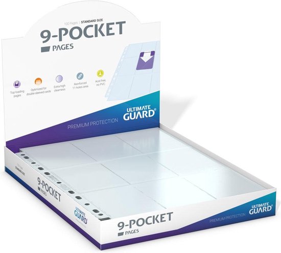 Ultimate Guard 9-Pocket Pages  Top-Loading (100) - Transparent