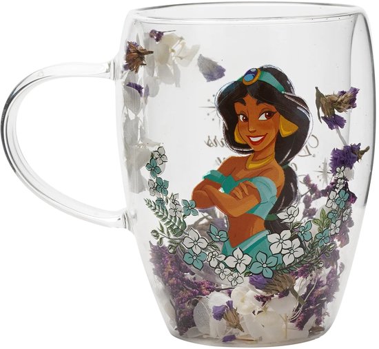 Disney Princess - Jasmine - Glass  with Dried Flowers 300ml