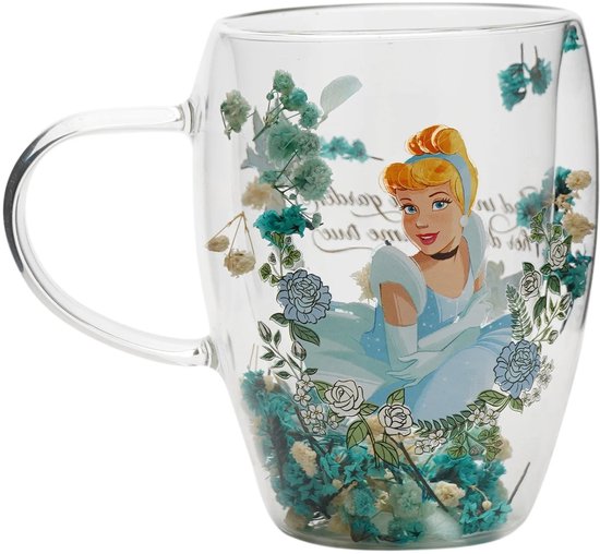 Disney Princess - Cinderella - Glass with Dried Flowers 300ml