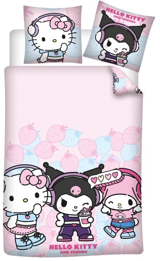 Hello Kitty Hello Kitty and Friend - Duvet Cover 140x200cm + 65x65cm