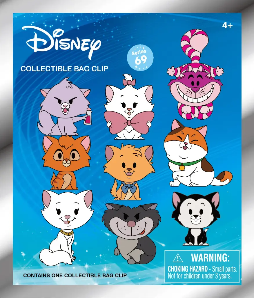 Disney Cats - Series 69 - 3D Foam Bag Clip (1pc)