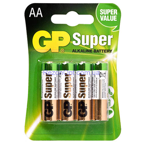 GP Super Alkaline Battery 4-Pack-AA