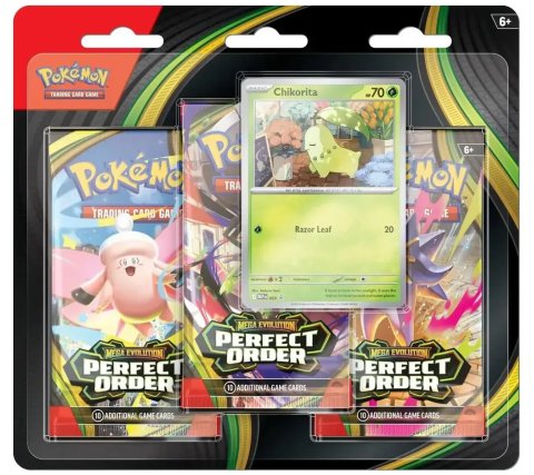 Pokémon Mega Evolution Perfect Order 3-Booster Pack Blister - Chikorita 