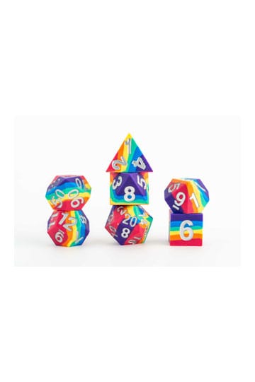 FanRoll Sharp Edge Silicone Dice Set Rainbow