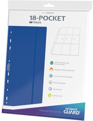 Ultimate Guard: 18-Pocket Pages Side-Loading (10) - Blue