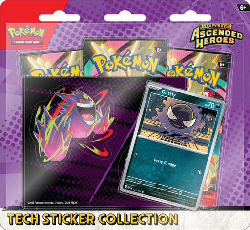 Pokémon Mega Evolution Ascended Heroes Tech Sticker Collection - Gastly 