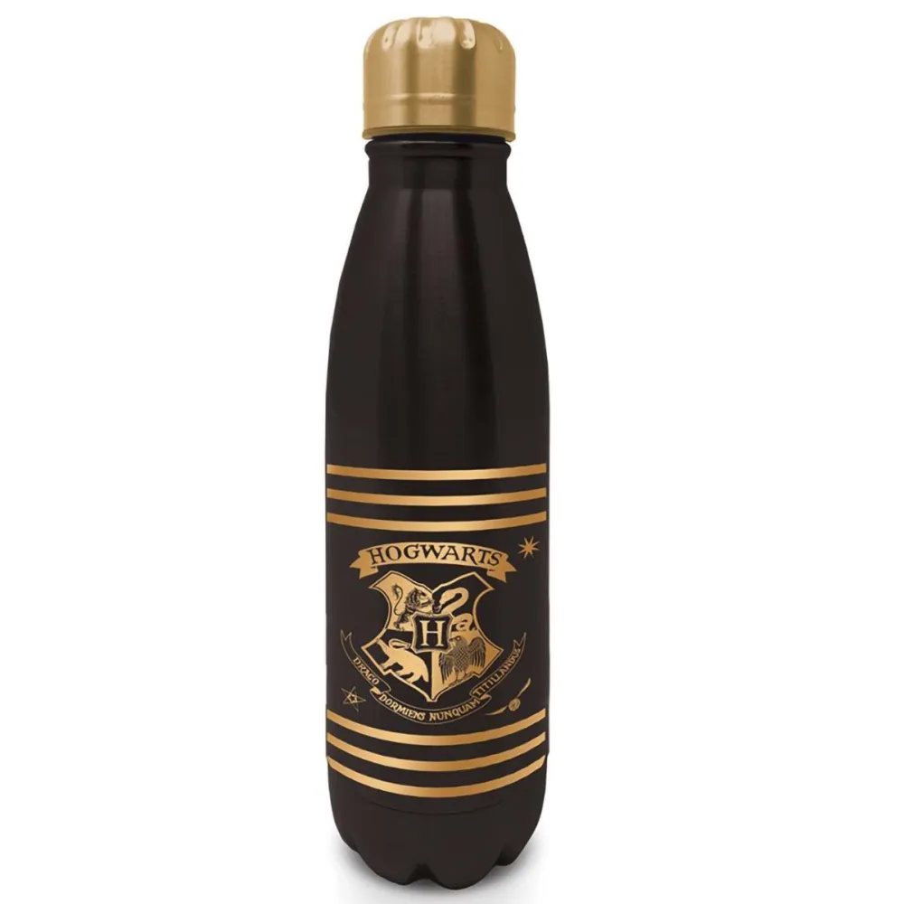Harry Potter - Hogwarts Black & Gold Mini Aluminum Water Bottle