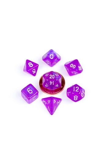 Mini Polyhedral Dice Set: Stardust Purple