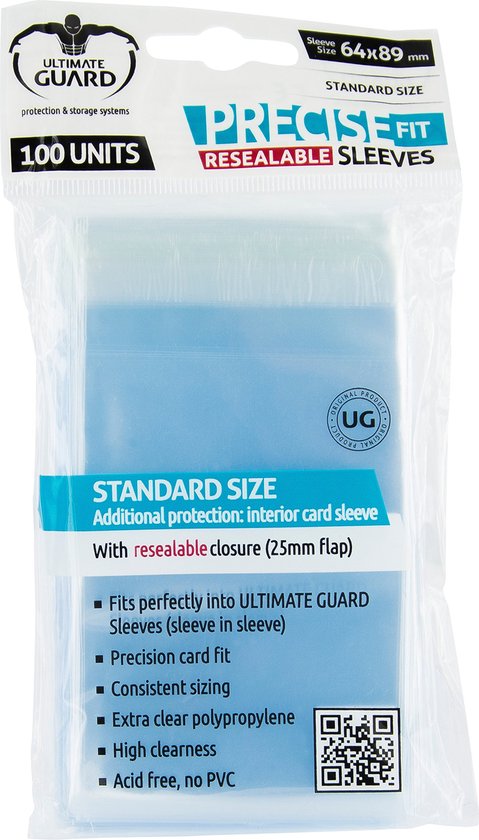 Ultimate Guard Precise-Fit Sleeves  Standard Size (100) - Resealable