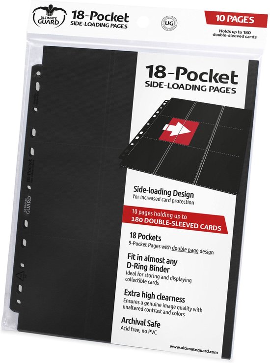 Ultimate Guard: 18-Pocket Pages Side-Loading (10) - Black