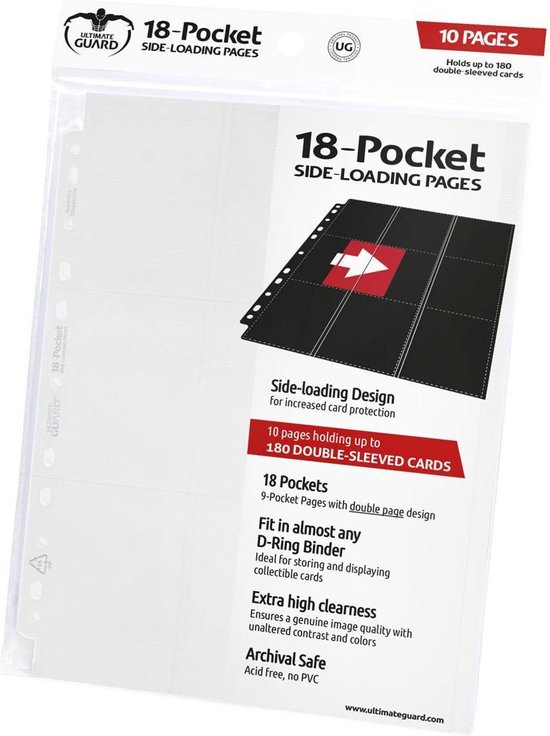 Ultimate Guard: 18-Pocket Pages Side-Loading (10) - White