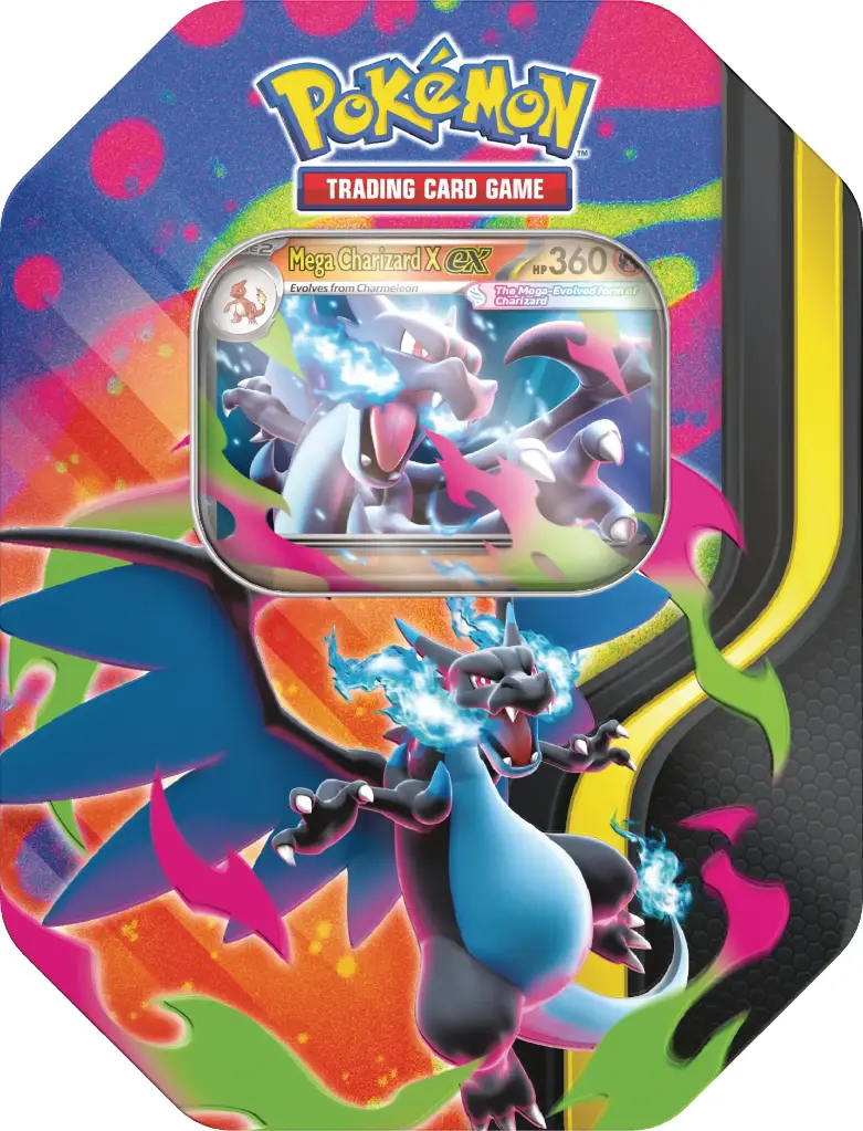 Pokémon Mega Charizard ex Tin - Mega Charizard X