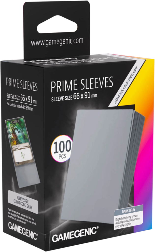 Gamegenic Prime Dark Gray Sleeves 66x91mm