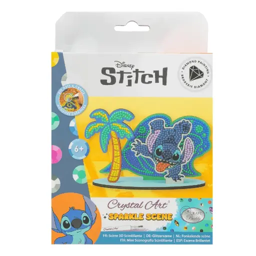 Crystal Art Figurine - Stitch Surf