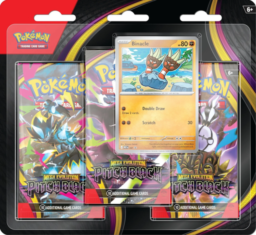 Pokémon Mega Evolution Pitch Black 3-Booster Pack Blister - Binacle 